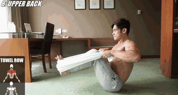 卷腹划船练腹肌